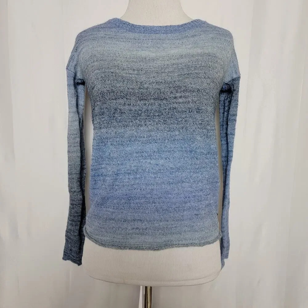 Prana Open Back Knit Blue Sweater SZ XS